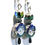 Thumbnail: Iridescent Blue Czech Glass Flower Earrings