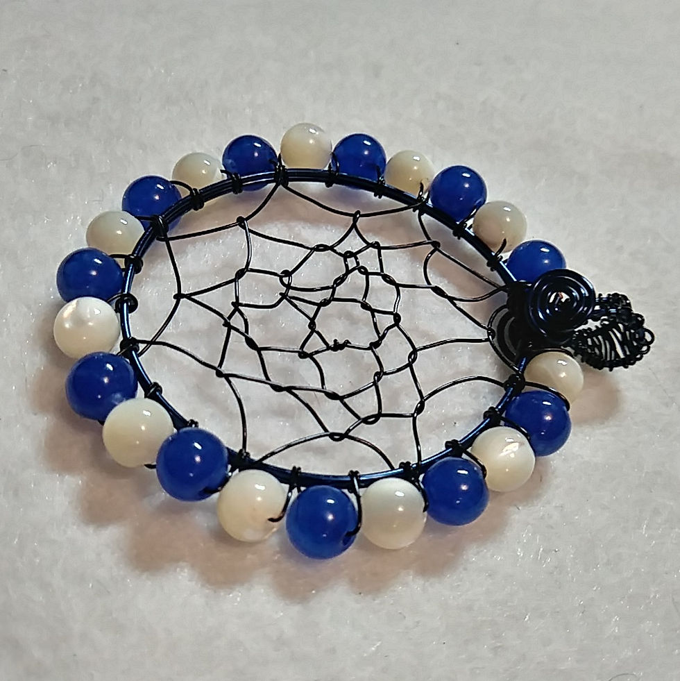 Thumbnail: Blue and White Dream Catcher | Necklace
