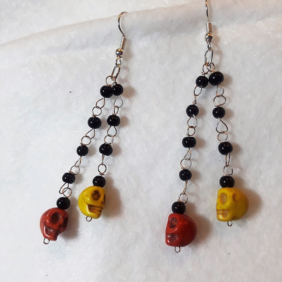 Thumbnail: Dangly Scull Halloween Earrings | Halloween Jewelry