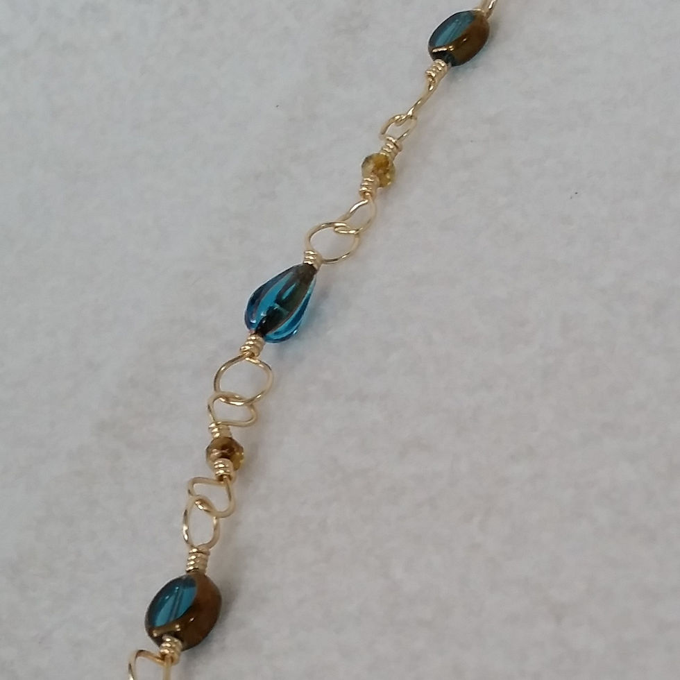 Thumbnail: Blue Swirl Czech Glass Necklace