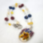 Colorful Flower | Czech Glass Wire Wrapped Necklace