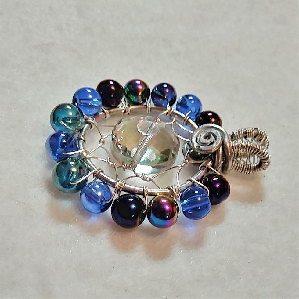 Thumbnail: Multi Color Glass Bead | Dreamcatcher | Necklace