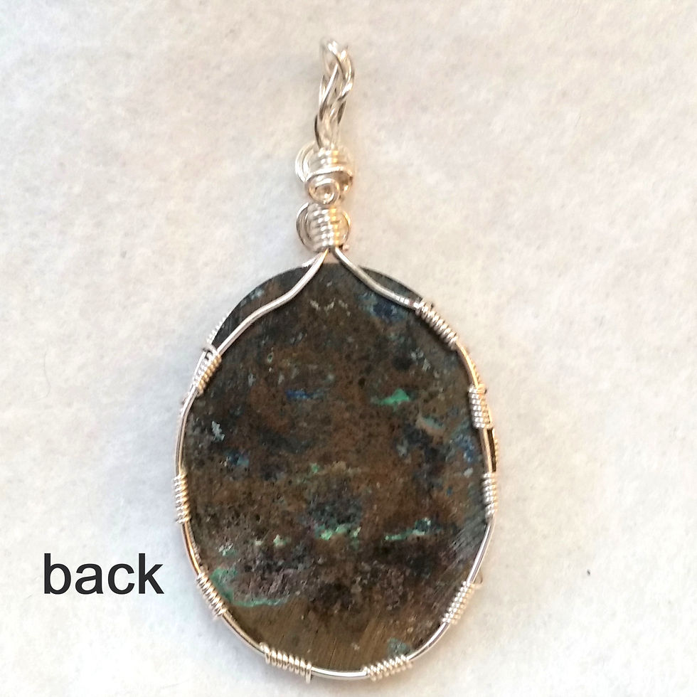 Thumbnail: Azurite Chrysocolla Wire Wrapped Pendant