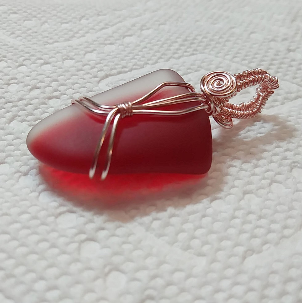 Thumbnail: Red sea-glass pendant | Rose Gold | Sea Glass | Jewelry