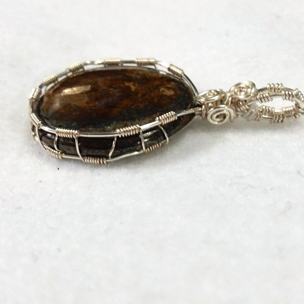 Thumbnail: Bronzite Wire Wrapped Pendant | Jewelry | Maryland