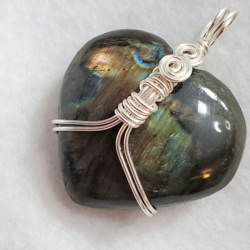 Thumbnail: Labradorite Heart Wire Wrapped Pendant
