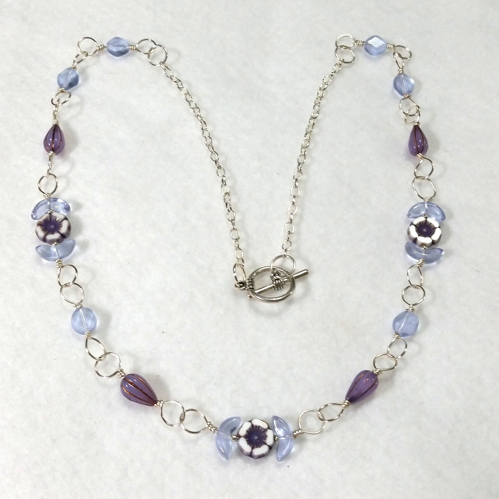 Thumbnail: Purple Czech Glass Necklace | Flower