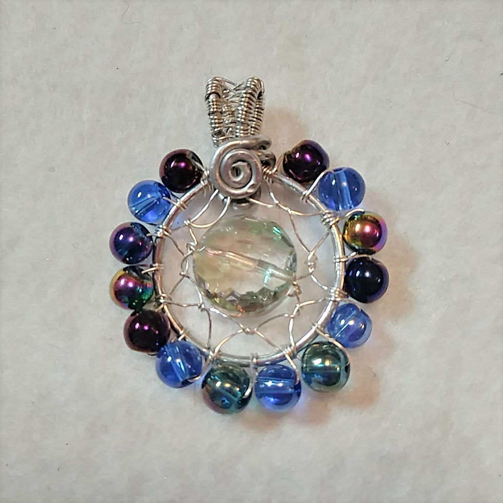 Thumbnail: Multi Color Glass Bead | Dreamcatcher | Necklace