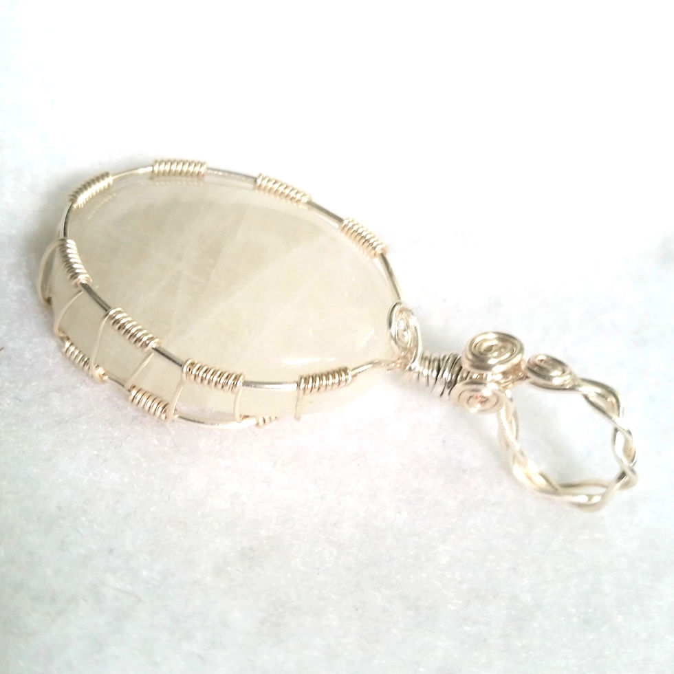 Thumbnail: Moonstone Wire Wrapped Pendant with chain