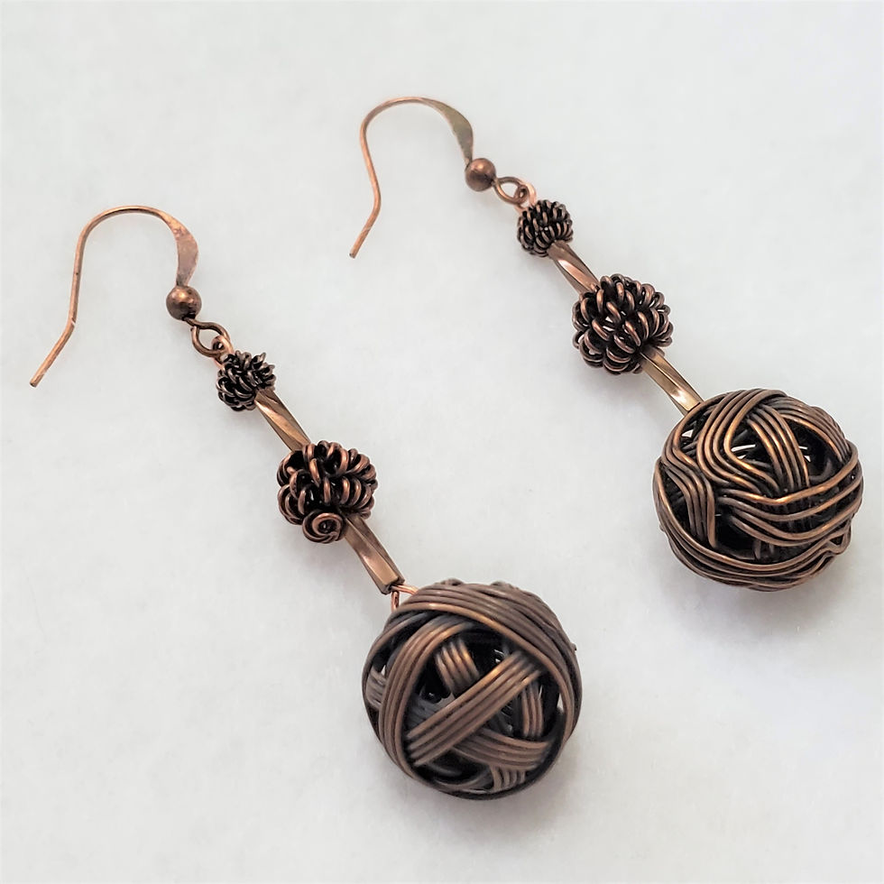 Thumbnail: Earrings Metal on Metal | 3 Tear Copper Balls
