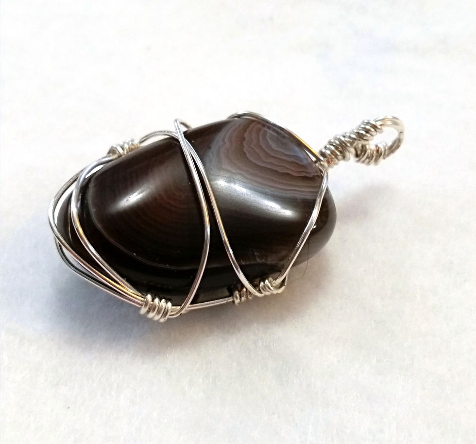 Thumbnail: Agate | Wire Wrapped Pendant | Jewelry | For Him | Botswana Agate