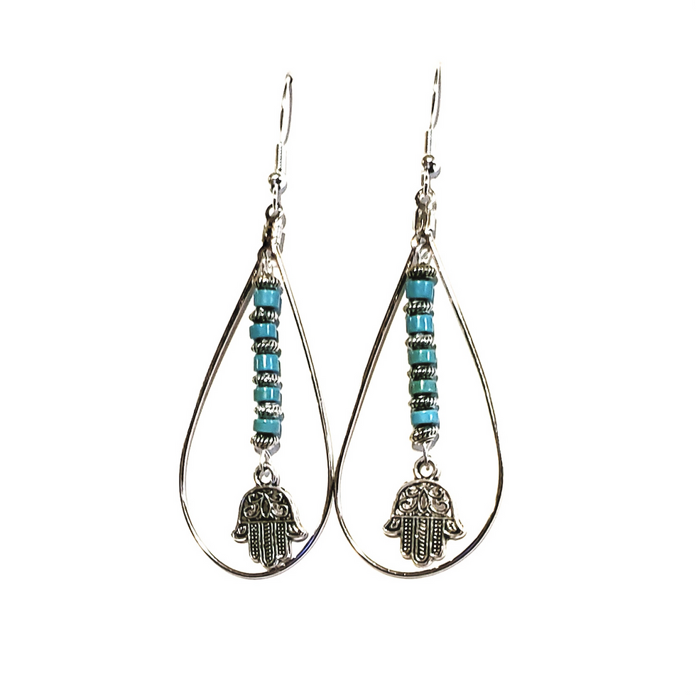 Thumbnail: Hamsa Teardrop Earrings