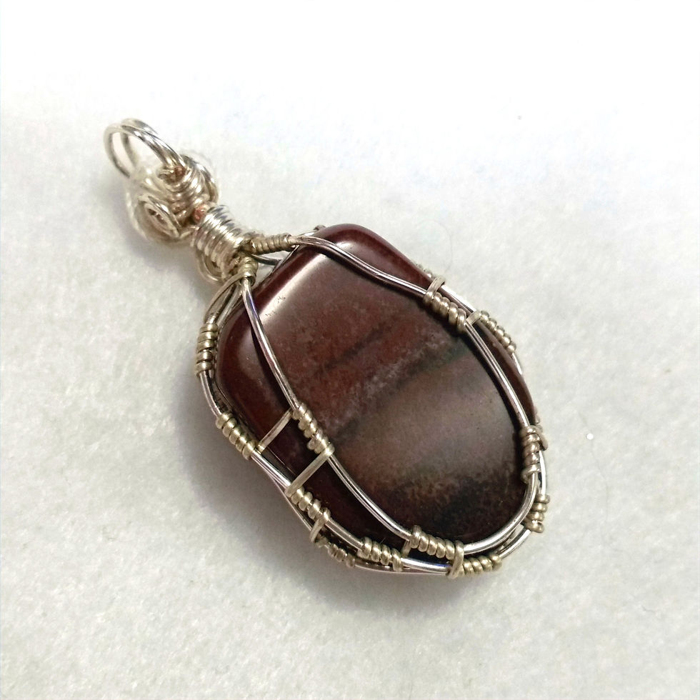 Thumbnail: Red Tiger Eye Wire Wrapped Pendant