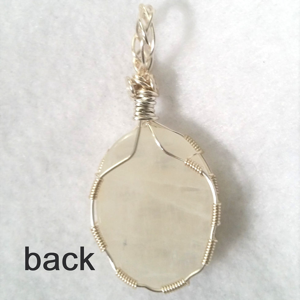 Thumbnail: Moonstone Wire Wrapped Pendant with chain