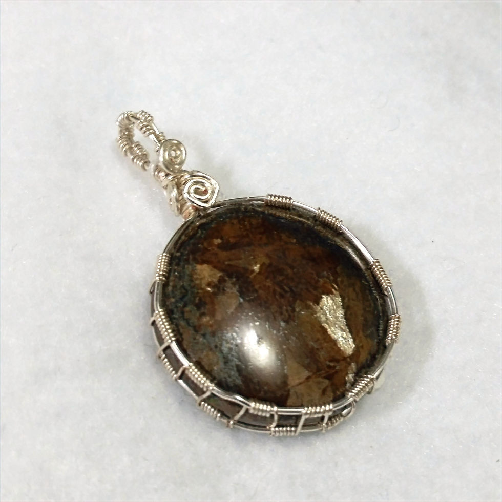 Thumbnail: Bronzite Wire Wrapped Pendant | Jewelry | Maryland