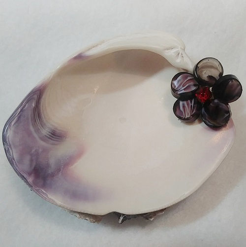 Thumbnail: LARGE Purple Shell Tray | Colorful Flower | Home Decor