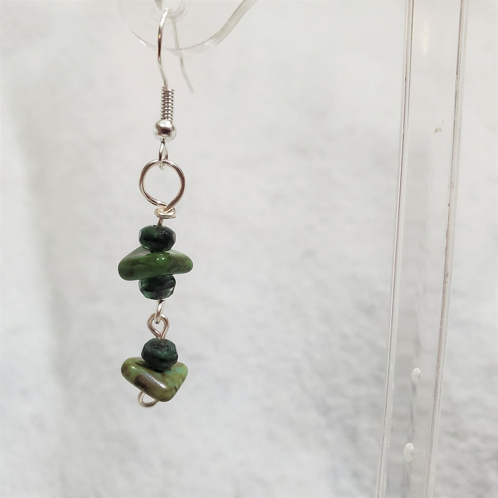 Thumbnail: Green Czech Glass Earrings