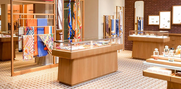 hermes, retail interiors, luxury metalwork 