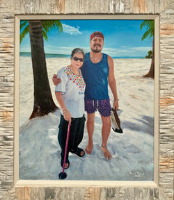 Portrait of Mama Elena and Alejó on the Beach