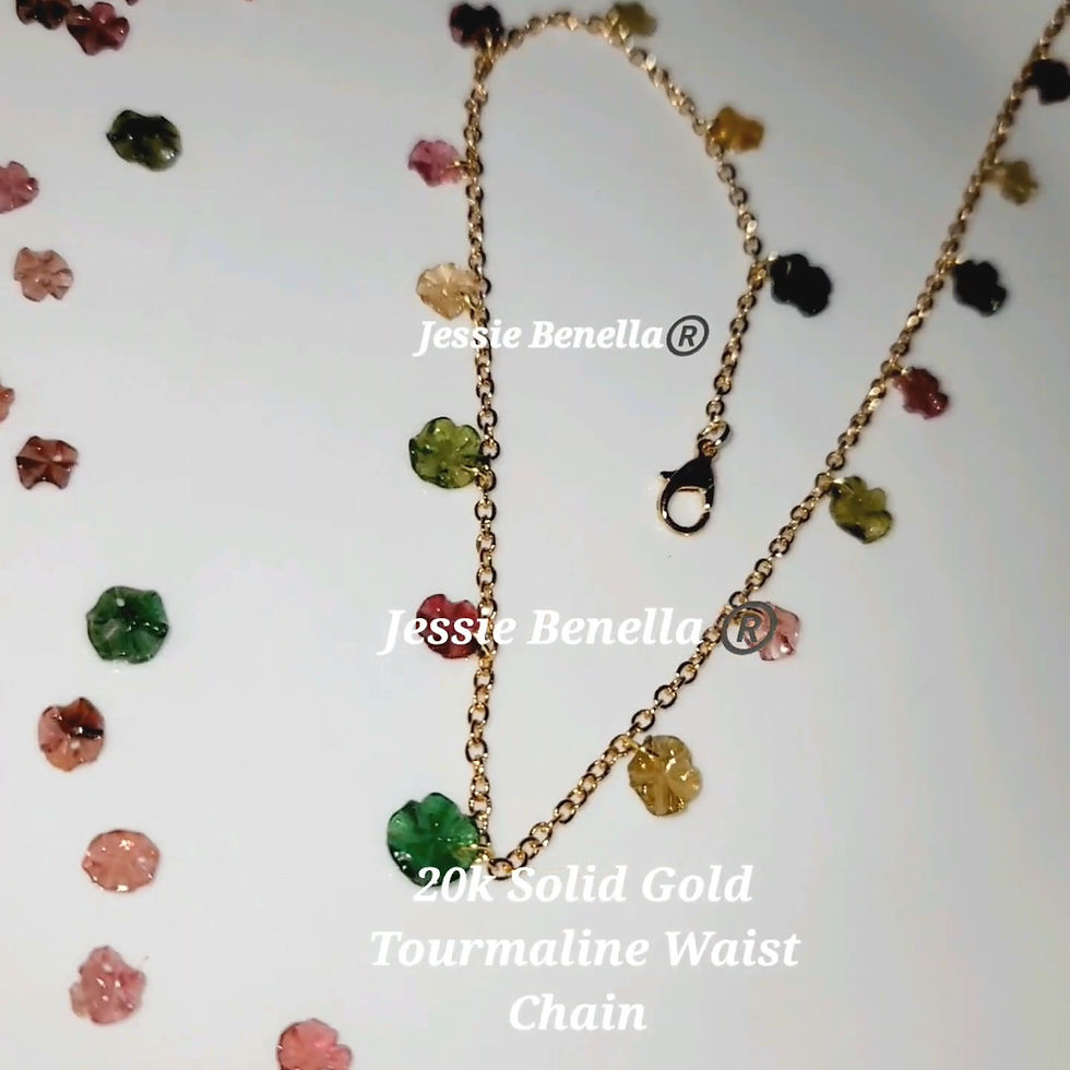 Thumbnail: Tourmaline Waist Chain in 20 Karat Solid Gold