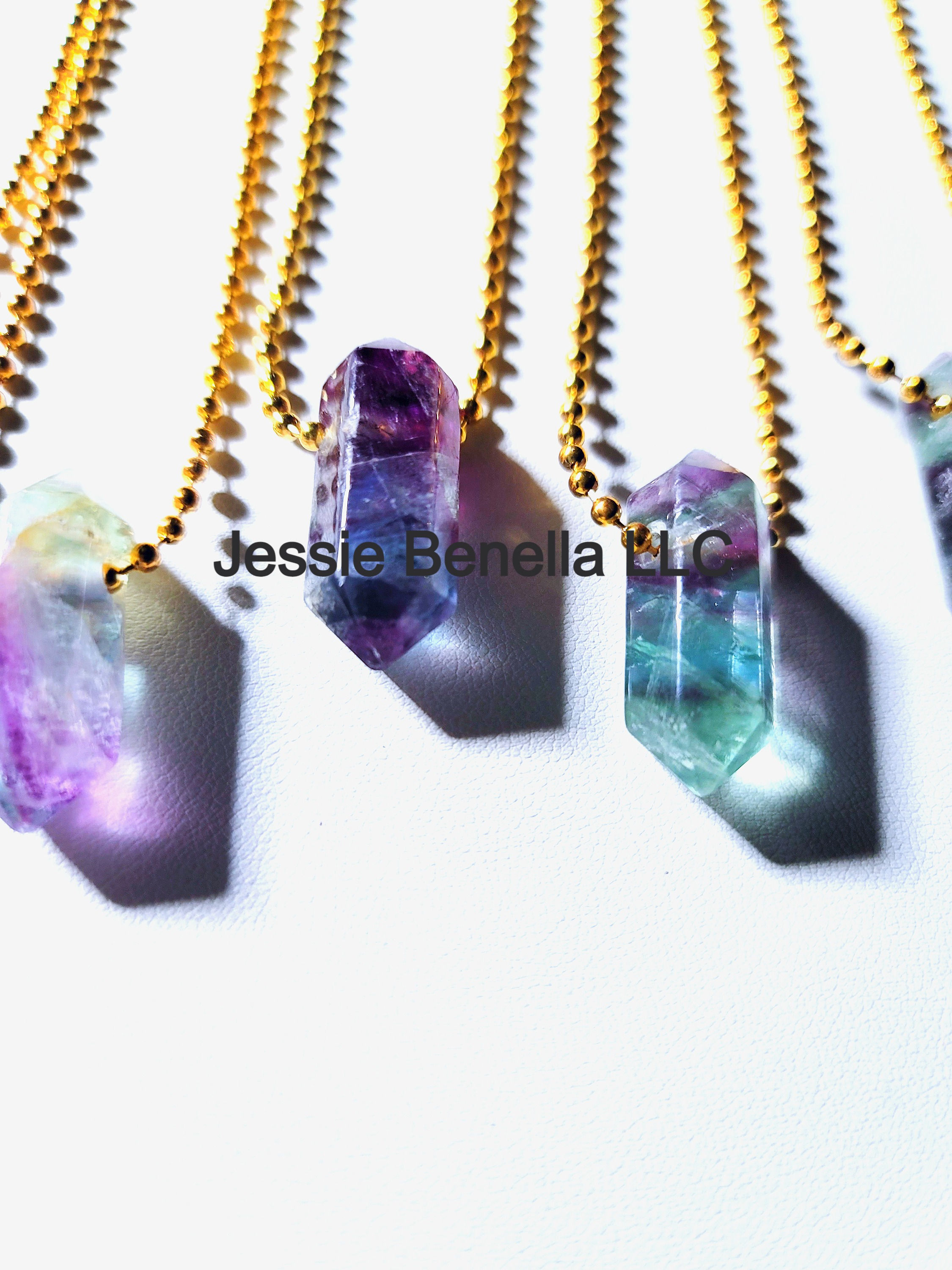 Watermelon Fluorite Pendant