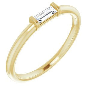 Thumbnail: 14 Karat Solid Gold 1/8 CTW Diamond Stackable Ring