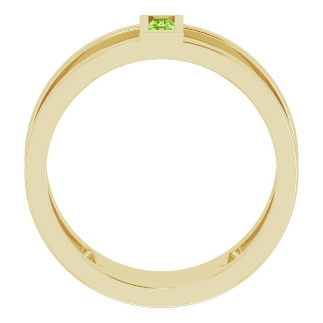 Thumbnail: 14 Karat Solid Gold Peridot Baguette Ring