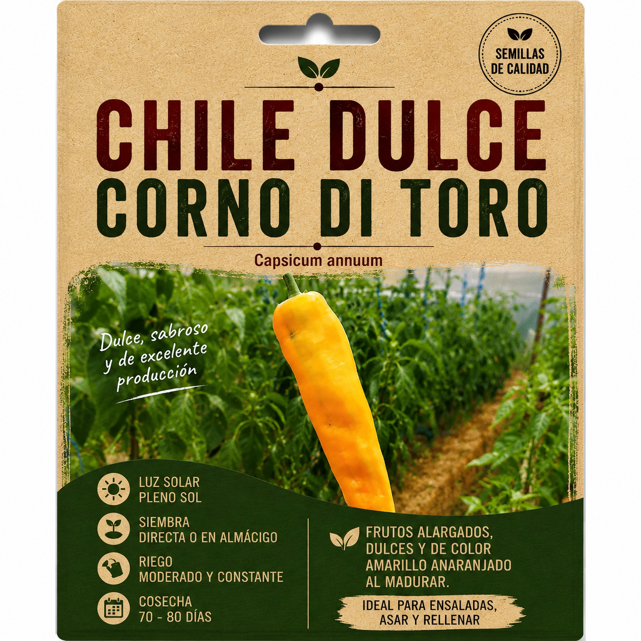 Chile Dulce Corno di Toro Semillas-Seeds