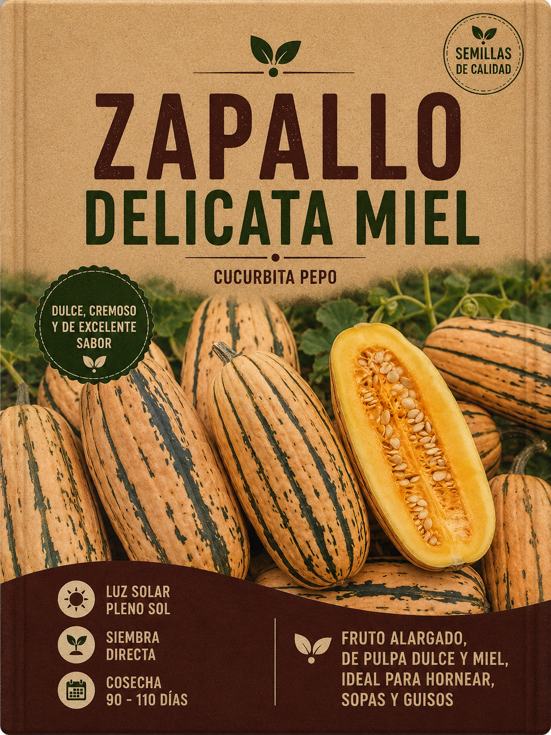 Zapallo Delicata Miel Semillas-Seeds