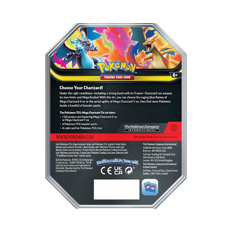 Pokemon Mega Charizard Tin Back
