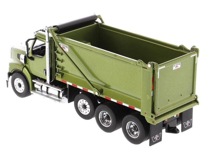 Thumbnail: Western Star Tandem Dump Truck with Pusher Axle in Metallic Olive Green