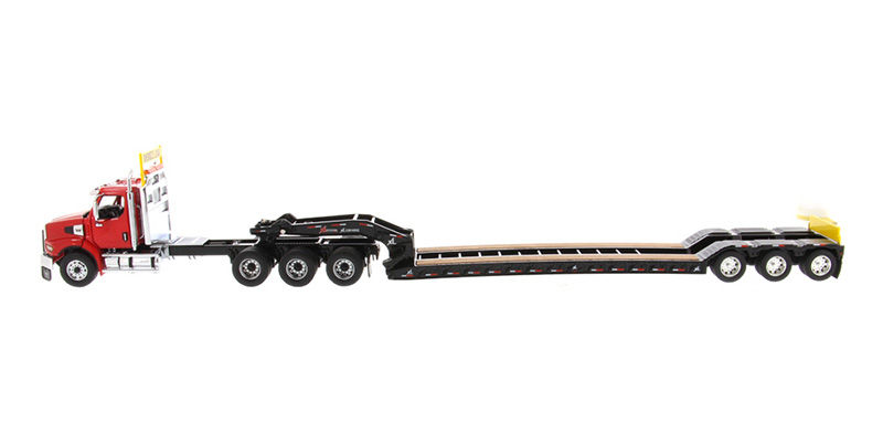 Thumbnail: Western Star 49X SB Tridem Tractor in Red with XL 120 HDG Drop Deck Trailer