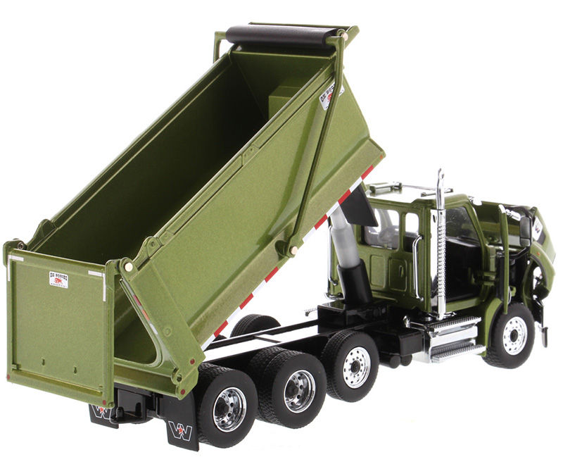 Thumbnail: Western Star Tandem Dump Truck with Pusher Axle in Metallic Olive Green