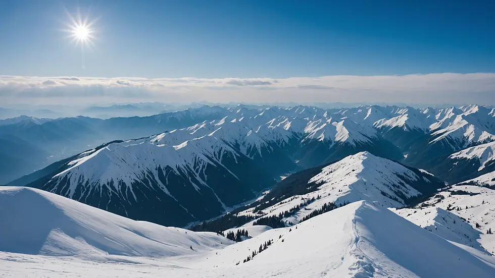 High angle view of snow-covered mountains in Gulmarg