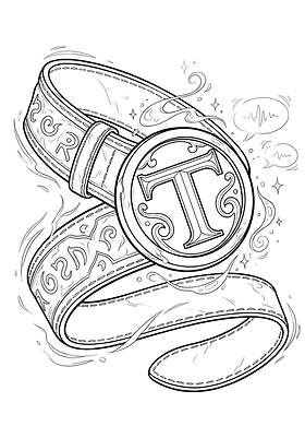 Der Zaubergürtel Kwyx aus der Fantasserie Tad Time zum Ausmalen.
