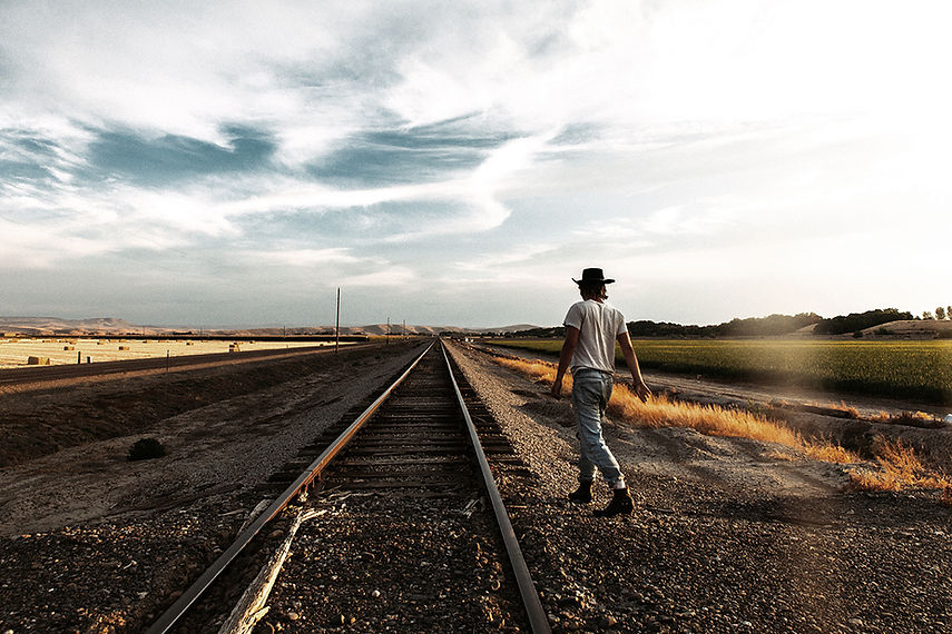 Man near railroad