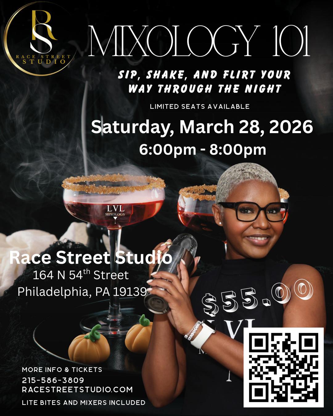 Mixology 101 class in Philadelphia. Looking for Fun this to do in Philadelphia on a Saturday Night? A hands-on mixology experience crafting signature cocktails & sophisticated mocktails
🍴 Curated lite bites to complement your drinks
✨ An intimate, cozy atmosphere perfect for date night, friends, or solo indulgence Whether you're planning a stylish night out, a memorable date, or a unique way to experience Philadelphia, this intimate gathering offers the perfect blend of flavor, music, and good company.