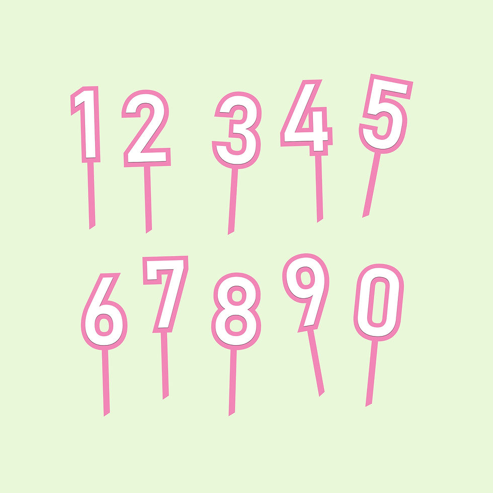 Cute little Acrylic Number cake topper with a coloured backing and White number.