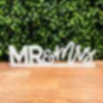 Block Mr + Script Mrs - White Wedding Signs