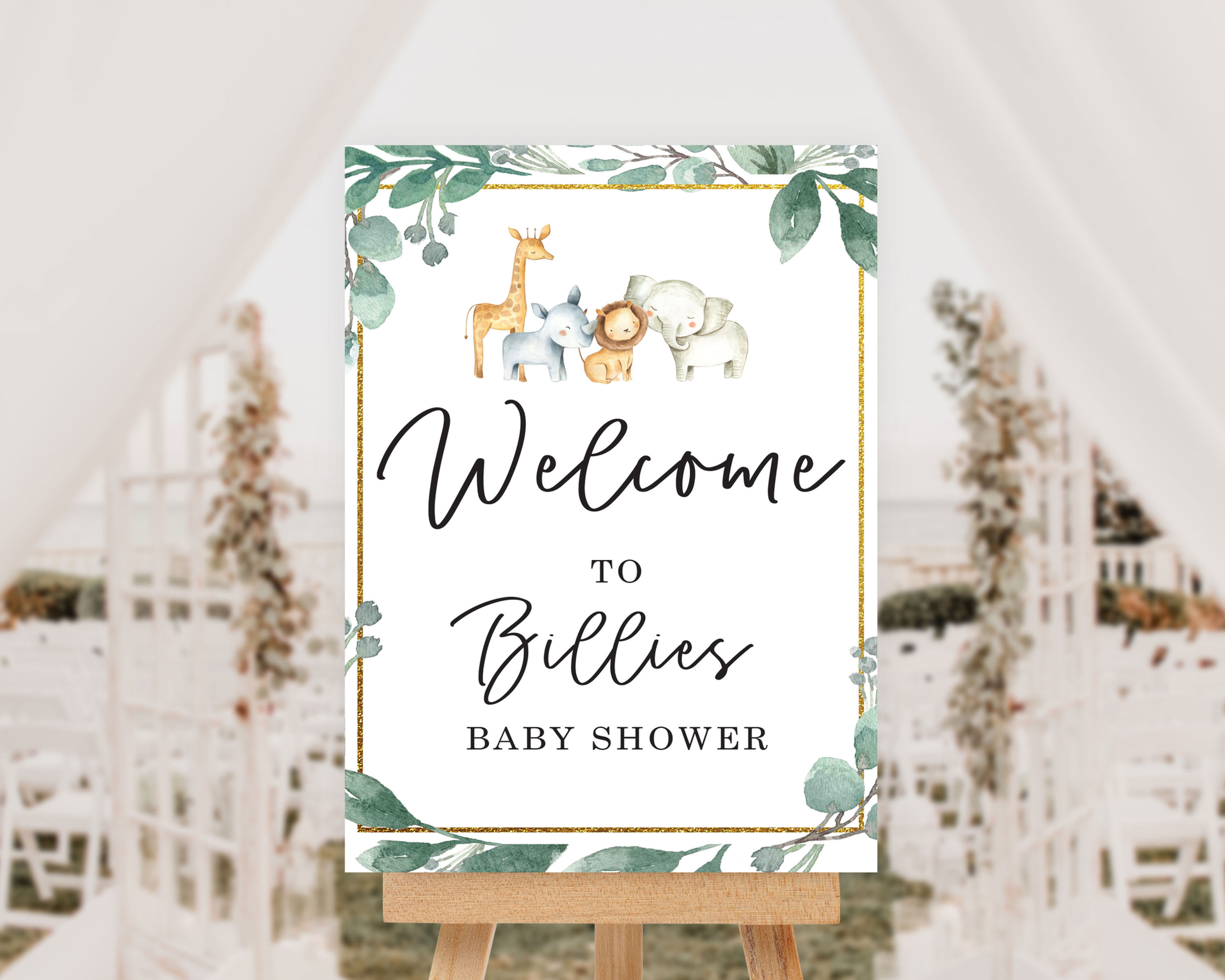 Baby Shower - Welcome Board - Jungle Acrylic Sign