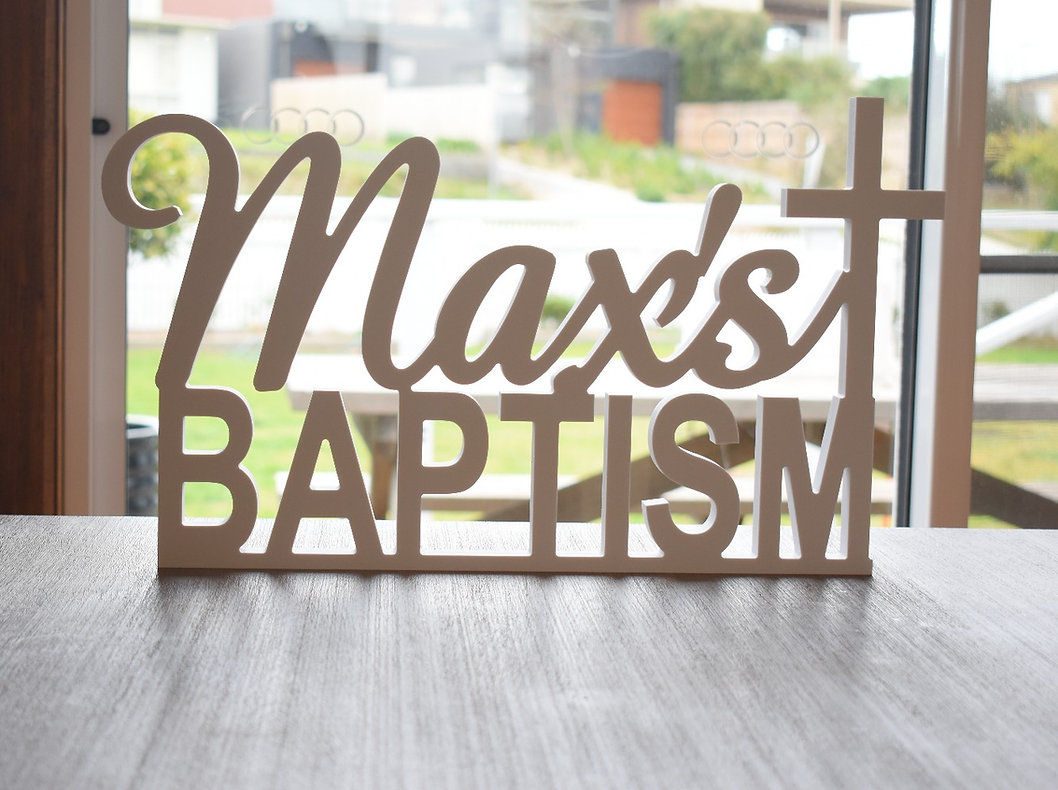 Baptism Table Sign - Freestanding with Custom Name
