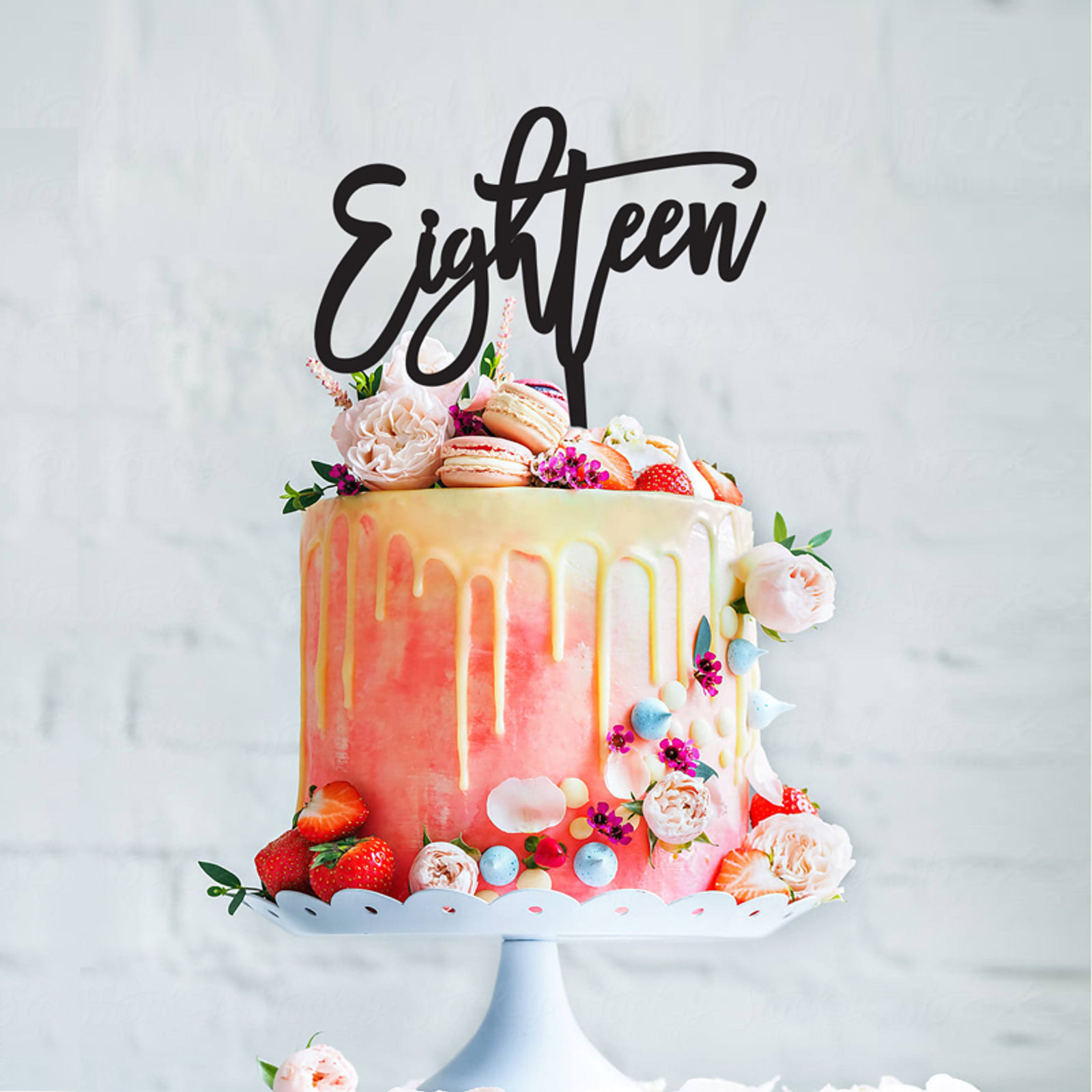 Eighteen Birthday Cake Topper poshtoppers