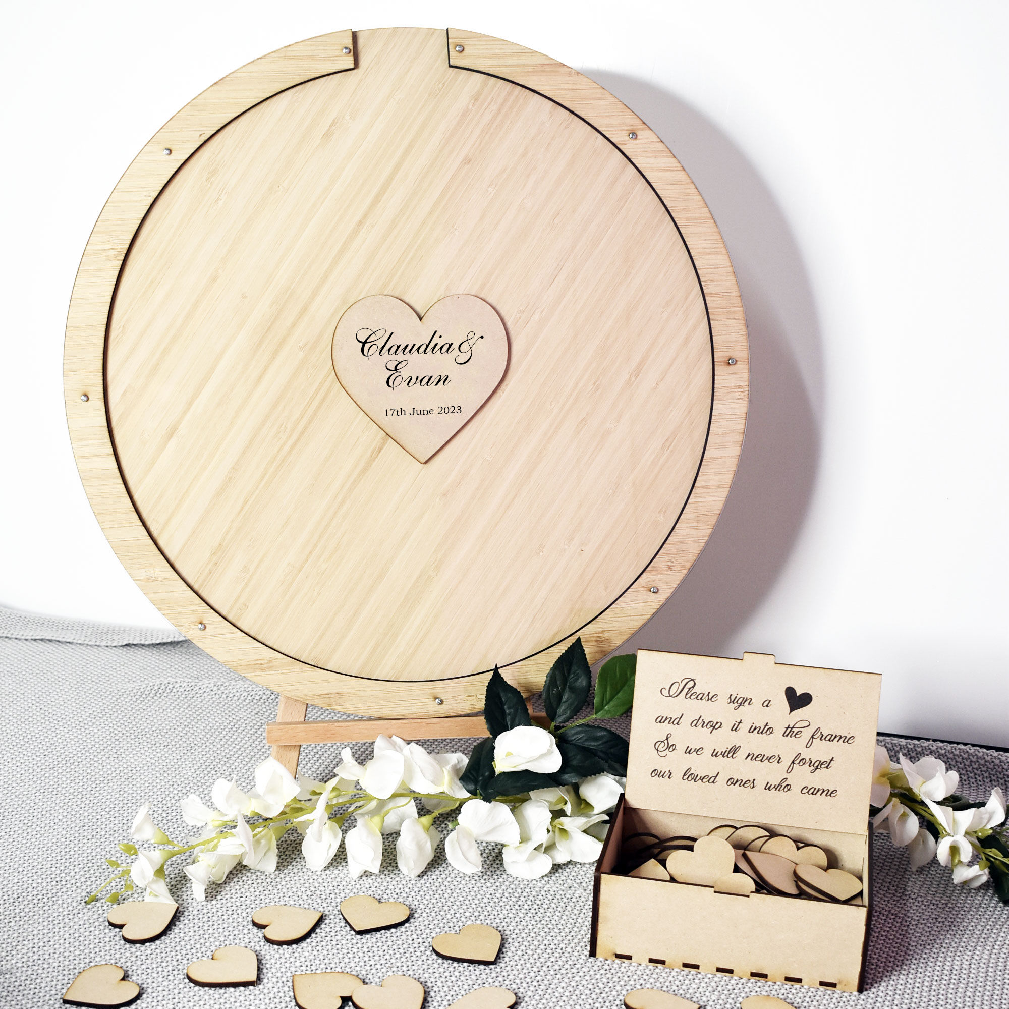 Round Guest Book - Bamboo Frame