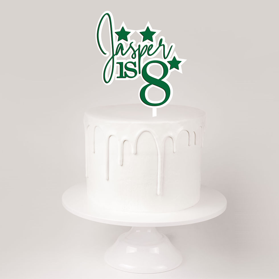 Double Layer Stars - Cake Topper - Green