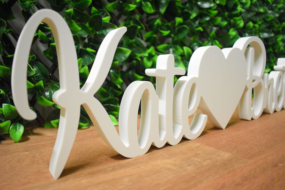 Thumbnail: Custom Name heart Name - White Name Sign