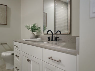 Benjamin Moore Chantilly Lace Vanity Cabinets