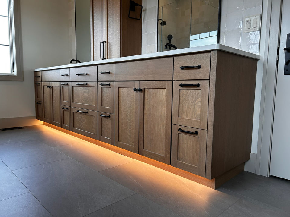 Quartersawn White Oak Vanity Cabinetry