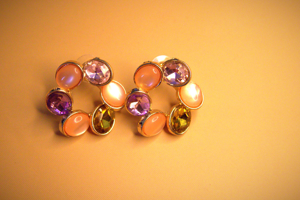 Thumbnail: Pastel Bloom Crystal Stud Earrings