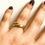 Thumbnail: Womens Open Geometry Ring, Adjustable 14k Gold