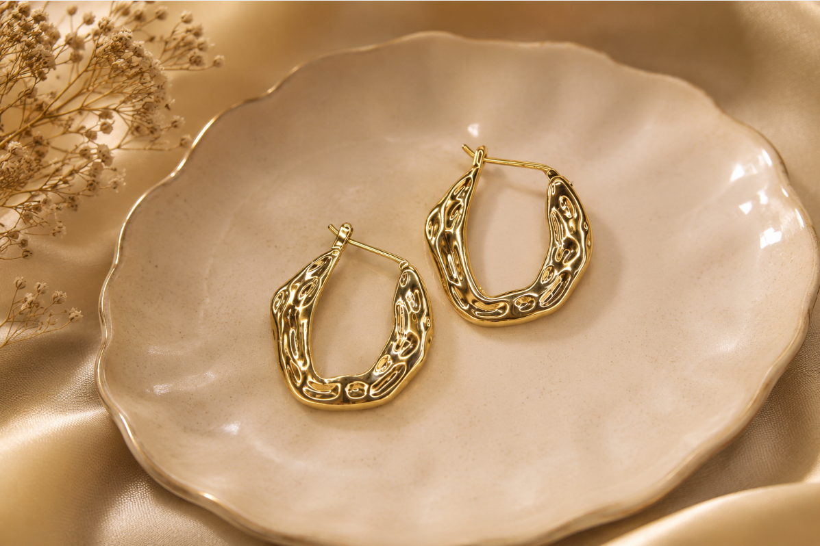 Melted Metal Hoop Earrings